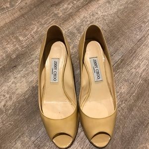 Jimmy Choo Beige Patent Leather Heels